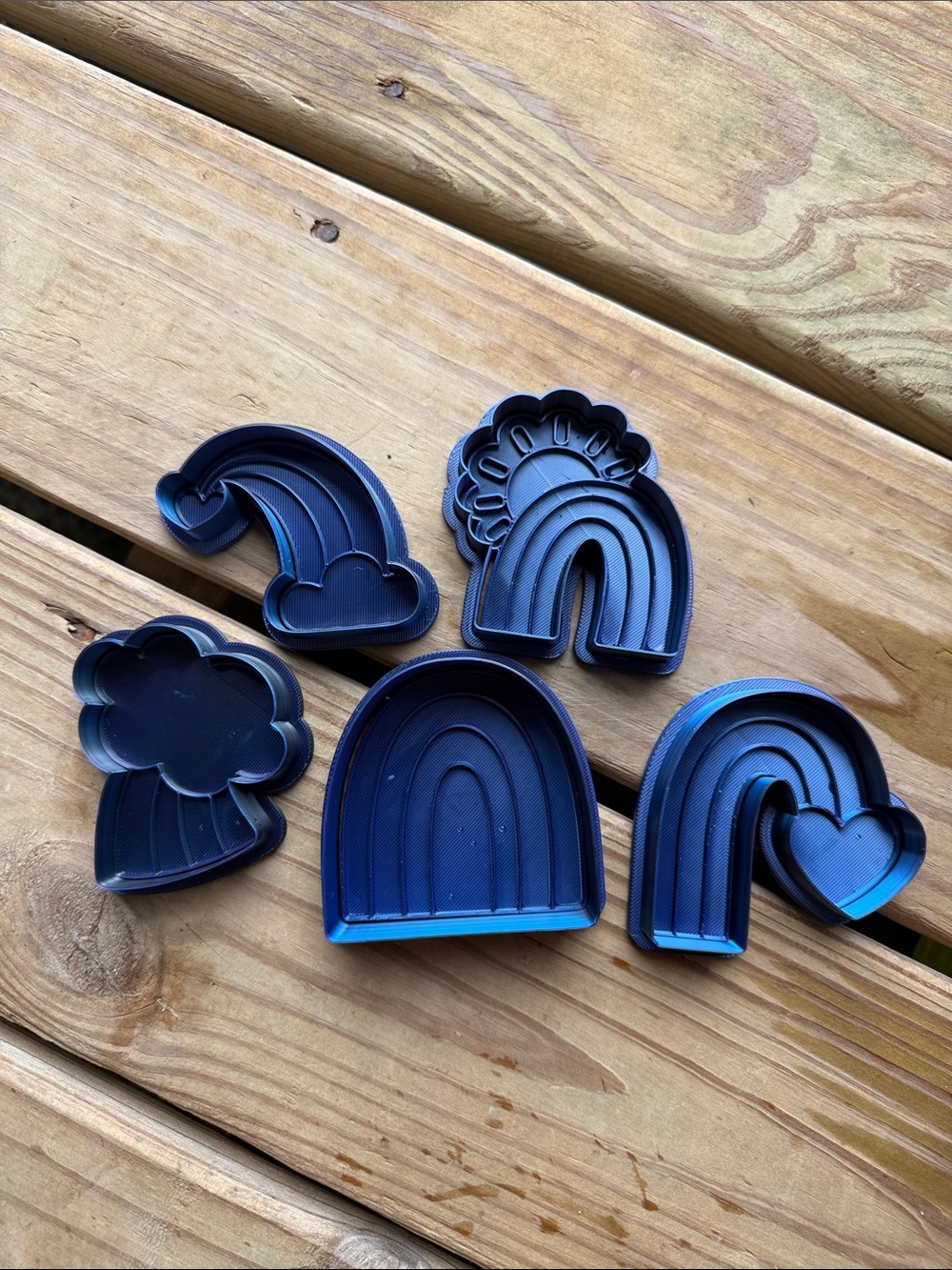 NEW 3D Print Rainbow Set Cookie Cutters (5) Stamp Playdoh